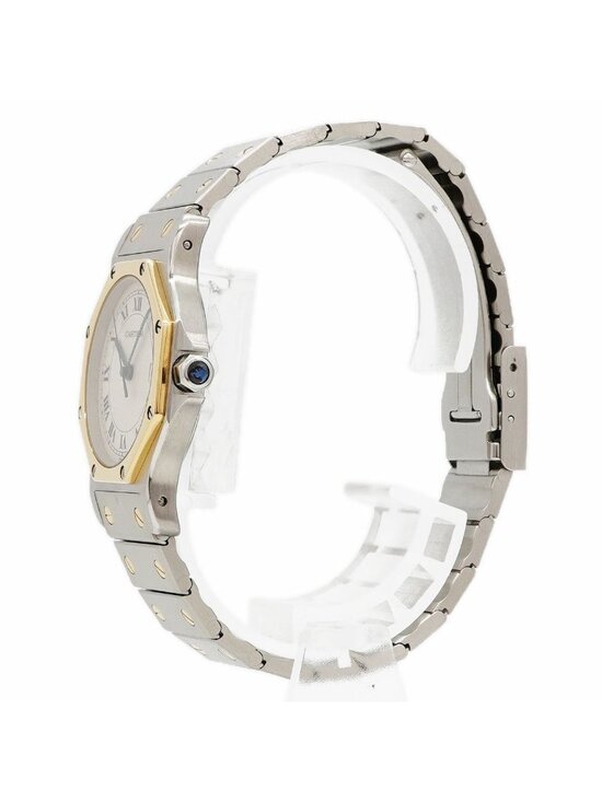 Cartier Santos Octagon LM Ivory Dial Watch